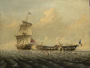 Thomas Baines Action between HMS oil painting picture wholesale